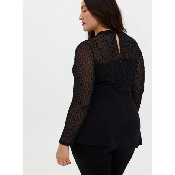 Torrid 3 Womens Shirt Black Sheer Star Peplum Gothic Dark Fairy Romantic - Picture 2 of 7